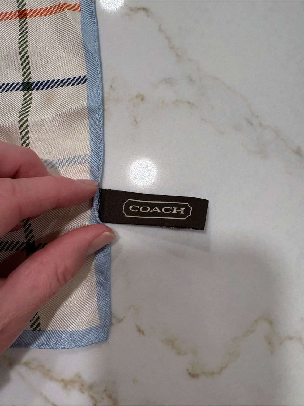COACH Multicolor Plaid 100% Silk Square  - 20x20 - Picture 3 of 3